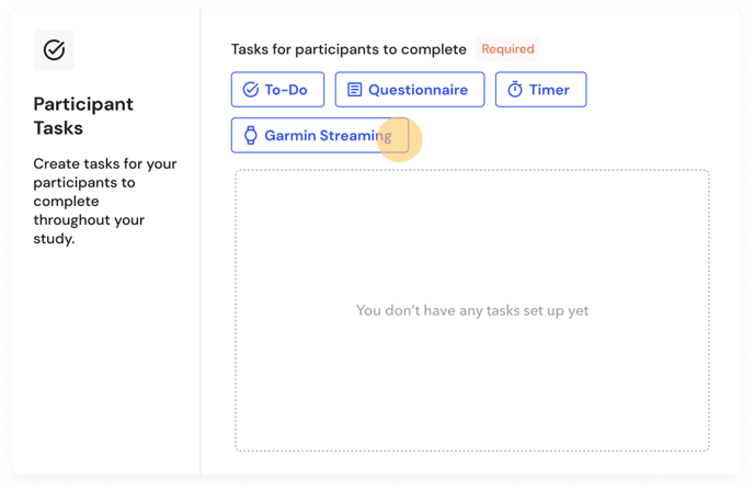Participant Tasks - Garmin Stream