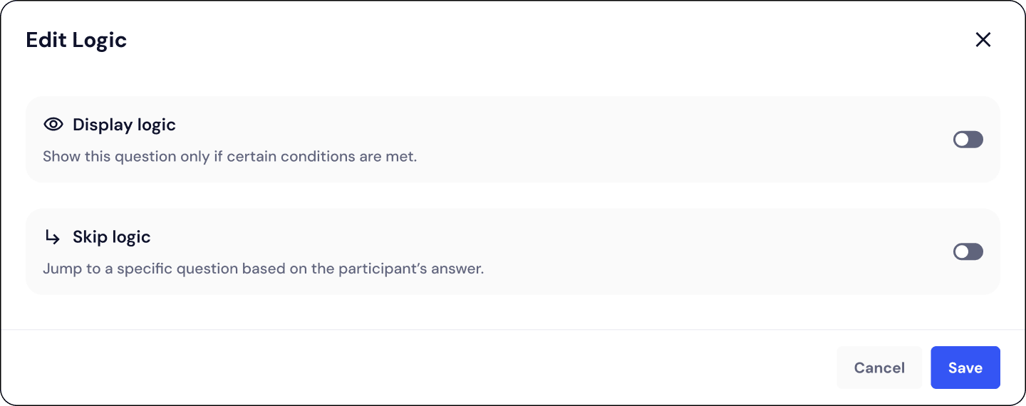 Using Skip and Display Logic in Labfront Questionnaires