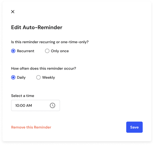 Setup task reminder